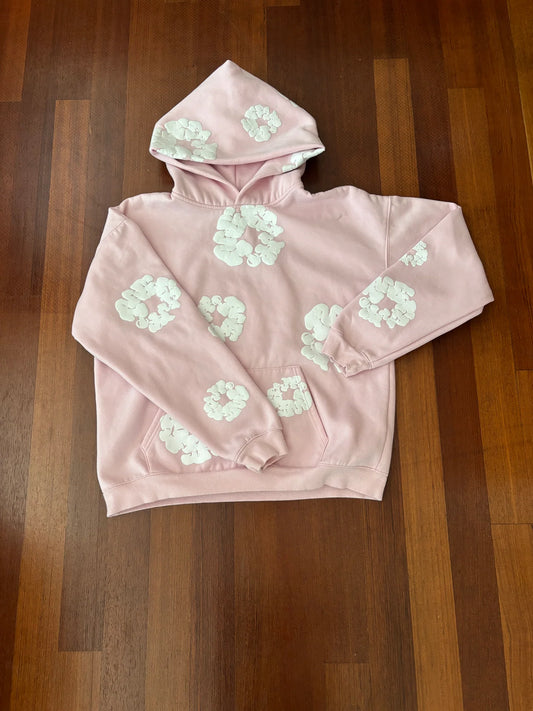 pink denim tear hoodie